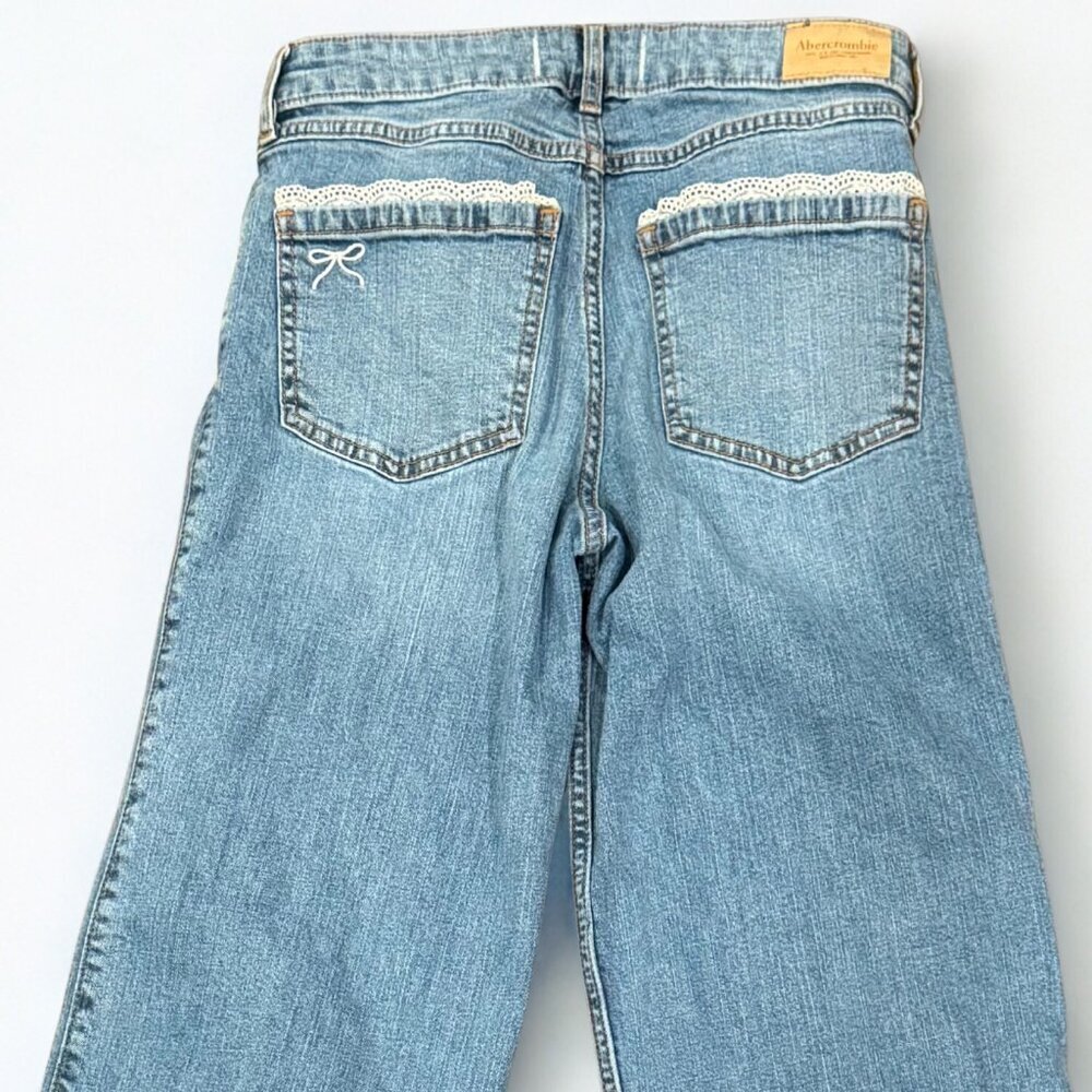 Abercrombie Kids High Rise Wide Leg Jeans Blue Size 13/14